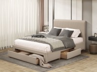 Flintshire Drury 4ft6 Double Linen Finish Fabric Bed Frame With Drawers Thumbnail