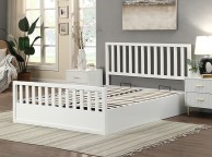 Flintshire Alyn 5ft Kingsize White Wooden Ottoman Bed Frame Thumbnail