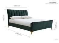 Birlea Clover 4ft Small Double Green Velvet Fabric Bed Frame Thumbnail