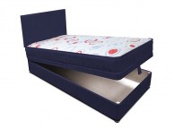 Joseph Planet Navy 3ft Single Open Coil (Bonnell) Spring Ottoman Lift Divan Bed WITH FREE HEADBOARD Thumbnail