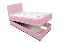 Joseph Planet Pink 3ft Single Open Coil (Bonnell) Spring Ottoman Lift Divan Bed WITH FREE HEADBOARD Thumbnail