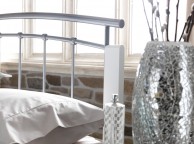 Serene Tetras 4ft6 Double Silver and White Metal Bed Frame Thumbnail