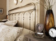 Serene Shilton 4ft Small Double Antique Brass Metal Bed Frame with Crystals Thumbnail