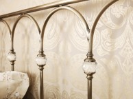 Serene Shilton 4ft Small Double Antique Brass Metal Bed Frame with Crystals Thumbnail