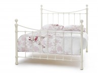 Serene Ethan Ivory Gloss 5ft King Size Metal Bed Frame Thumbnail