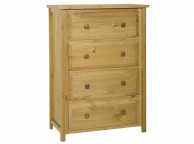 Seconique Ecuador Chest of Drawers - Medium Oak 4 Drawer Chest Thumbnail