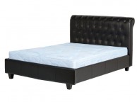 Seconique Chester 4ft6 Double Brown Faux Leather Bed Frame - Low Footend Thumbnail