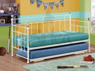 Birlea Jessica 3ft Single Cream Metal Day Bed Frame with Trundle Thumbnail