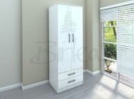 Birlea Lynx White Gloss 2 Door Combi Robe Thumbnail