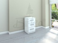 Birlea Lynx White Gloss 3 Drawer Bedside Thumbnail