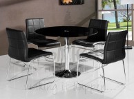 Birlea Stratford Glass Dining Table Set with Four Chairs - Black Thumbnail