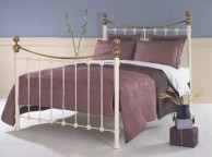 OBC Selkirk 5ft Kingsize Glossy Ivory Metal Bed Frame Thumbnail