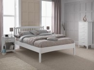 Serene Eleanor 5ft King Size White Wooden Bed Frame with Low Footend Thumbnail