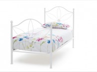 Serene Daisy 3ft (90cm) Single White Metal Bed Frame Thumbnail