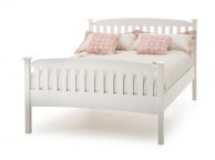 Serene Eleanor 4ft Small Double White Wooden Bed Frame with High Footend Thumbnail