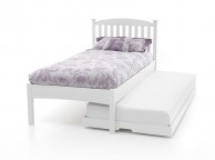 Serene Eleanor 3ft Single White Wooden Guest Bed Frame with Low Footend Thumbnail