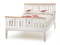 Serene Grace 4ft Small Double White Wooden Bed Frame with High Foot End Thumbnail