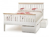 Serene Grace 4ft Small Double White Wooden Bed Frame with High Foot End Thumbnail