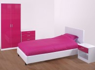 GFW Maine 3ft Single White Faux Leather Bed Frame Thumbnail