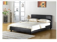 GFW Maine 3ft Single Black Faux Leather Bed Frame Thumbnail