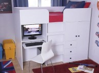 GFW Galaxy White Wooden Mid Sleeper Bed Thumbnail