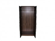 GFW Modular 2 Door Walnut And Black Gloss Wardrobe With Mirror Thumbnail