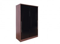 GFW Modular 2 Door Walnut And Black Gloss Sliding Wardrobe Thumbnail