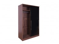 GFW Modular 2 Door Walnut And Black Gloss Sliding Wardrobe Thumbnail