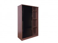 GFW Modular 2 Door Walnut And Black Gloss Sliding Wardrobe Thumbnail