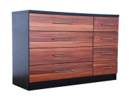 GFW Wyoming Walnut Gloss And Black 8 Drawer Chest Thumbnail