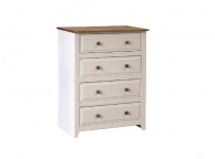 Core Capri 4 Drawer White Chest Of Drawers Thumbnail