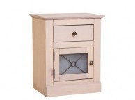 Core Pembroke Sandwash Effect Pine 1 Door, 1 Drawer Bedside Thumbnail