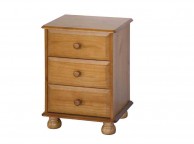 Core Dovedale 3 Drawer Pine Bedside Thumbnail
