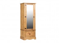 Core Corona Pine Single Mirror Door Wardrobe Thumbnail