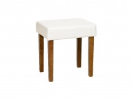 Core Milano Cream Faux Leather Stool With Medium Wood Legs Thumbnail