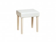 Core Milano Cream Faux Leather Stool With Cream Legs Thumbnail