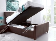 Kaydian Allendale 5ft Kingsize Brown Leather Ottoman Storage Bed Thumbnail