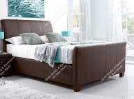 Kaydian Allendale 5ft Kingsize Brown Leather Ottoman Storage Bed Thumbnail