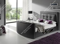 Kaydian Bowburn 5ft Kingsize Black Leather TV Bed Thumbnail