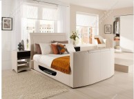 Kaydian Stanton 5ft Kingsize Cream Leather TV Bed Thumbnail