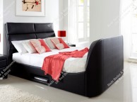 Kaydian Wynn 5ft Kingsize Black Leather TV Bed Thumbnail
