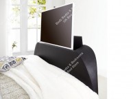 Kaydian Wynn 5ft Kingsize Black Leather TV Bed Thumbnail
