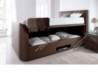 Kaydian Windermere 5ft Kingsize Cappucino Fabric TV Ottoman Bed Thumbnail