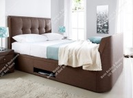 Kaydian Windermere 5ft Kingsize Cappucino Fabric TV Ottoman Bed Thumbnail