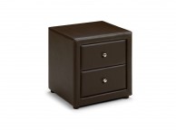 Julian Bowen Vienna Brown Faux Leather Bedside Thumbnail