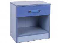 GFW Ottawa 2 Tones Gloss Blue 1 Drawer Bedside Cabinet Thumbnail