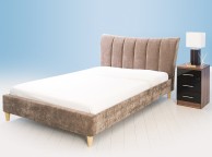 GFW Luciana 4ft6 Double Chocolate Upholstered Bed Frame Thumbnail