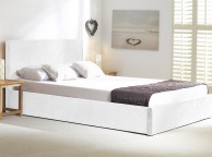Emporia Stirling 5ft Kingsize White Fabric Ottoman Thumbnail
