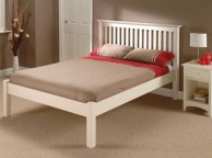 Julian Bowen Barcelona Low Foot End Stone White 4ft Small Double Wooden Bed Thumbnail