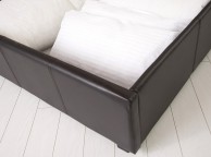 GFW End Lift Ottoman 4ft Small Double Brown Faux Leather Bed Frame Thumbnail